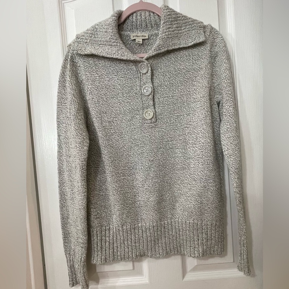 St. John's Bay Light Gray Cowl Neck Sweater